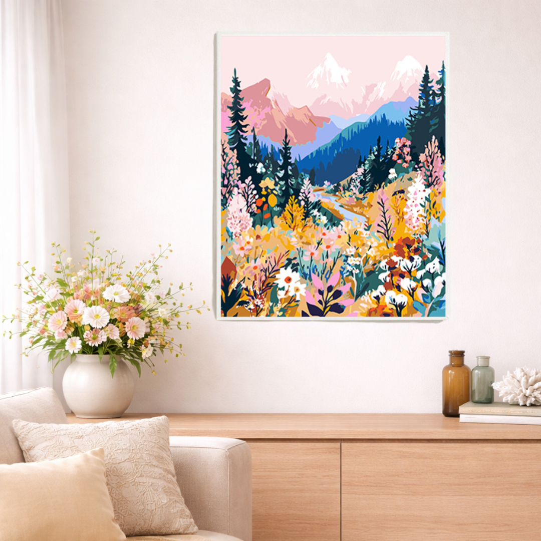 Paint By Numbers - Blush Mountain Meadow