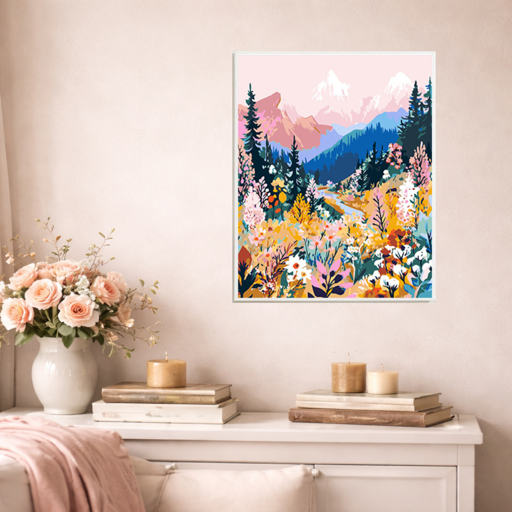 Paint By Numbers - Blush Mountain Meadow
