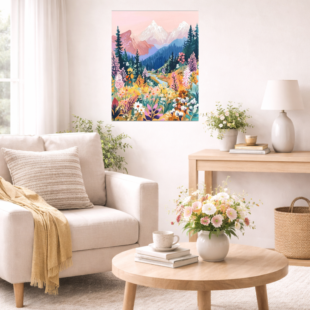 Paint By Numbers - Blush Mountain Meadow