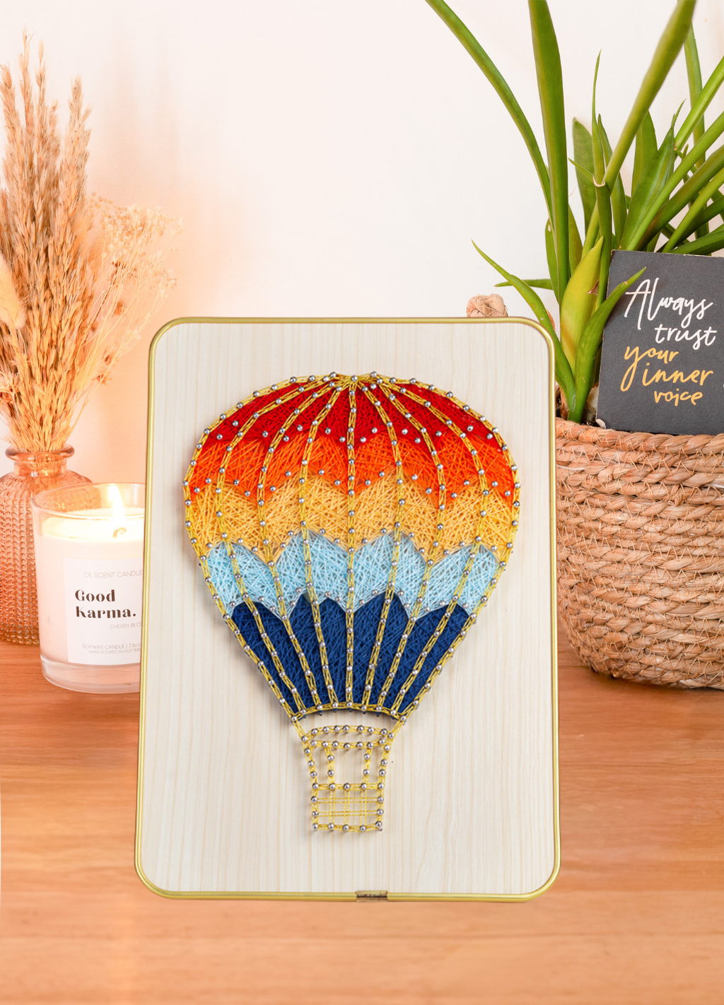 Bright Horizon – String Art Set met kleurrijke luchtballon