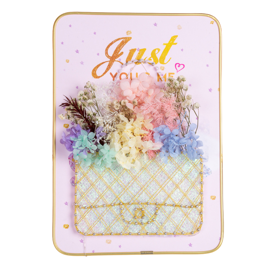 Sac lumineux – Kit de création en fil avec lumières et fleurs séchées douces