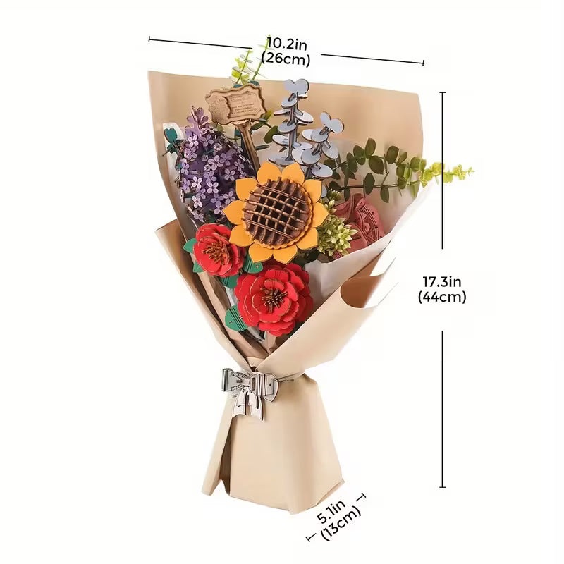 Wood Art - Wooden Flower Bouquet