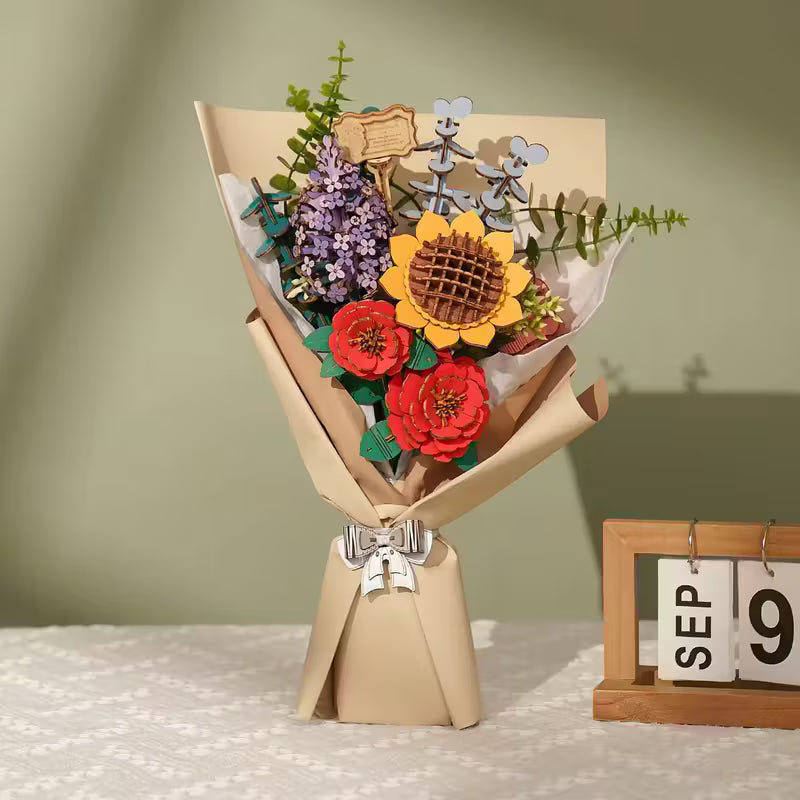Wood Art - Wooden Flower Bouquet