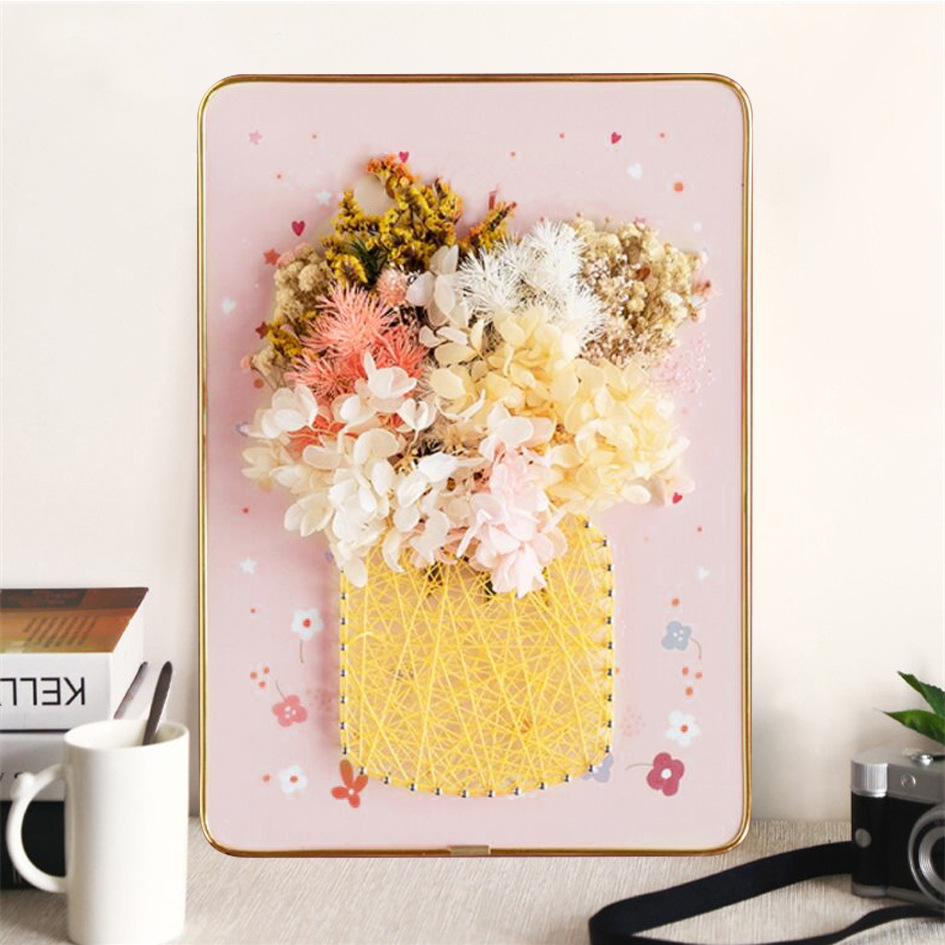 Golden Vase - String Art Set met droogbloemen en ledlichtjes