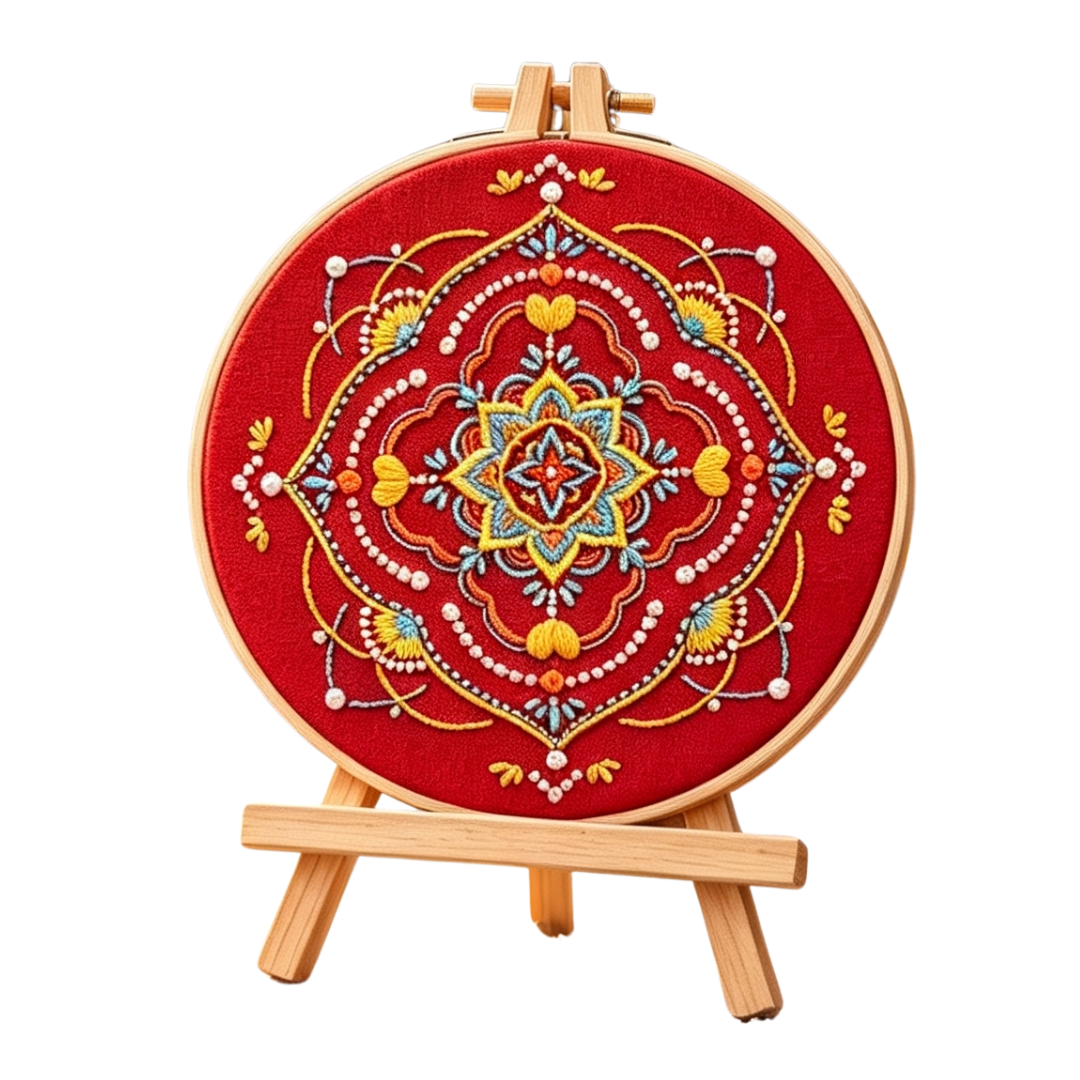 Ruby Mandala – Borduurset met kleurrijke mandala