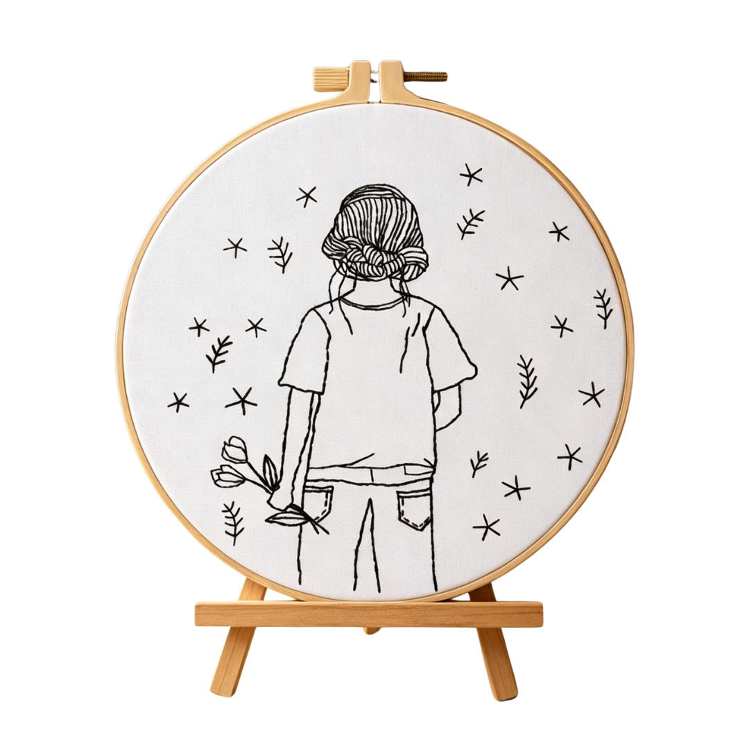 Stargazer – Borduurset met silhouet en sterrenhemel