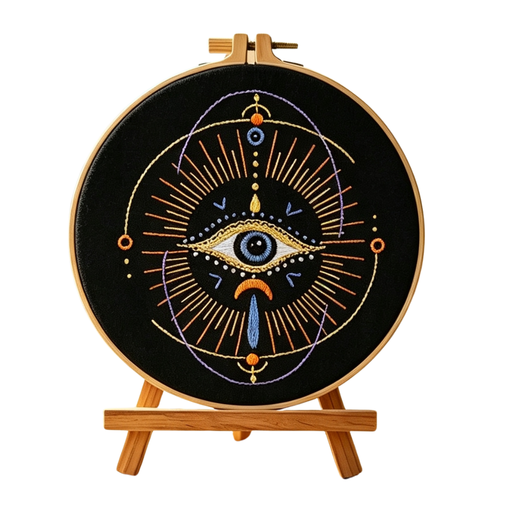 Sacred Eye – Borduurset met mystiek oog en gouden details