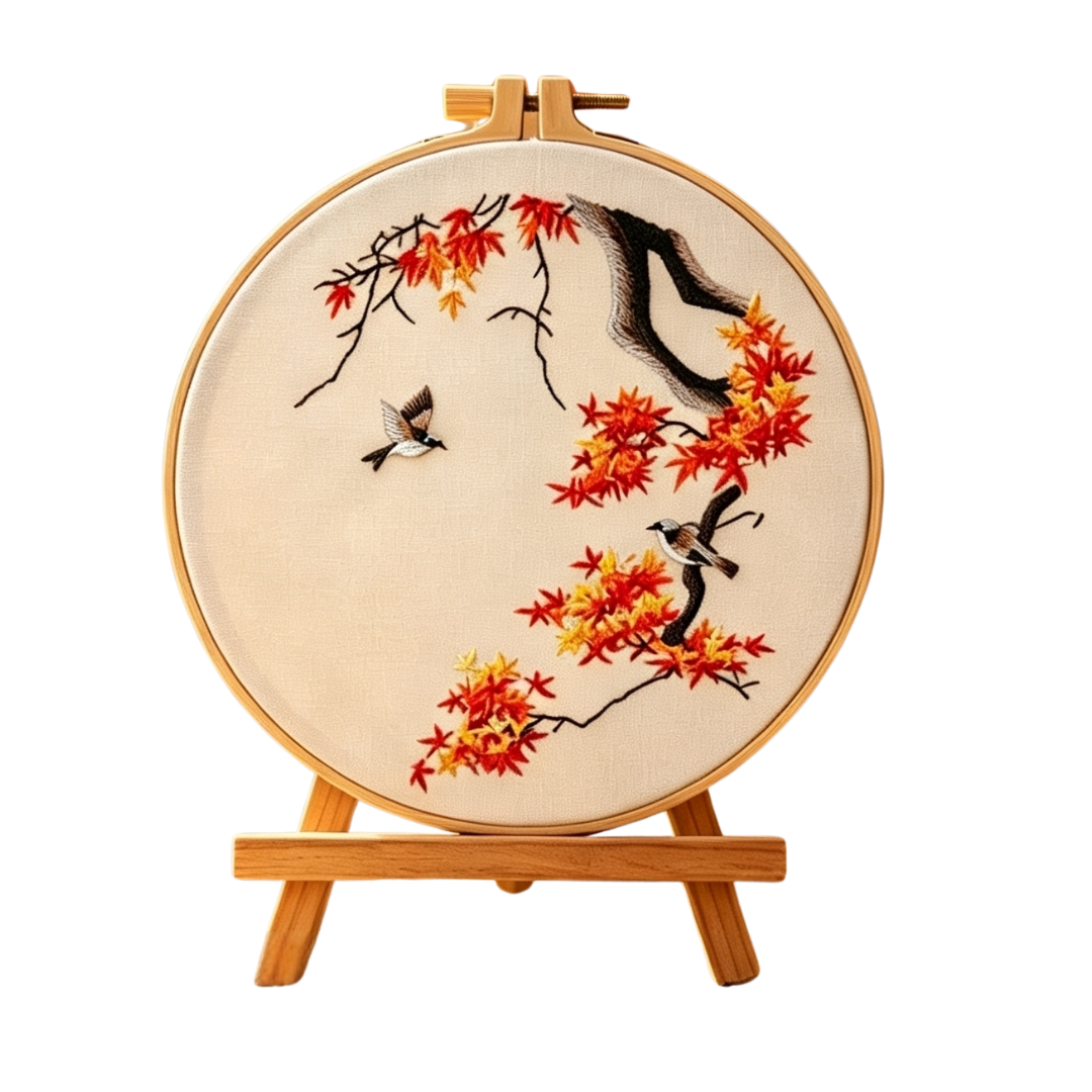 Whispering Branch – Borduurset met vogel en bloesemtakken