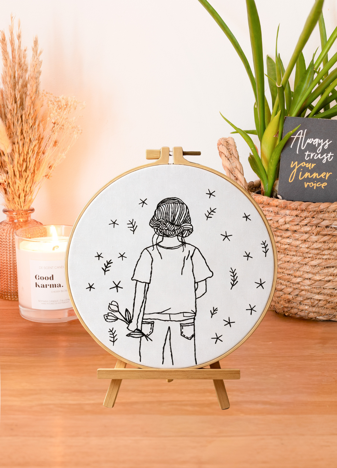 Stargazer – Borduurset met silhouet en sterrenhemel