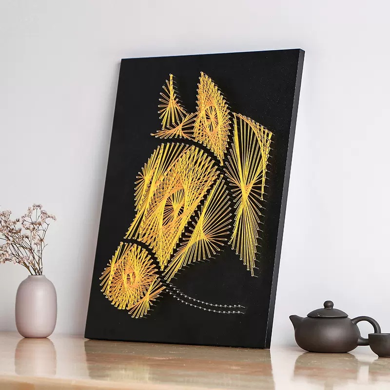 Golden Horse Silhouette – String Art Set