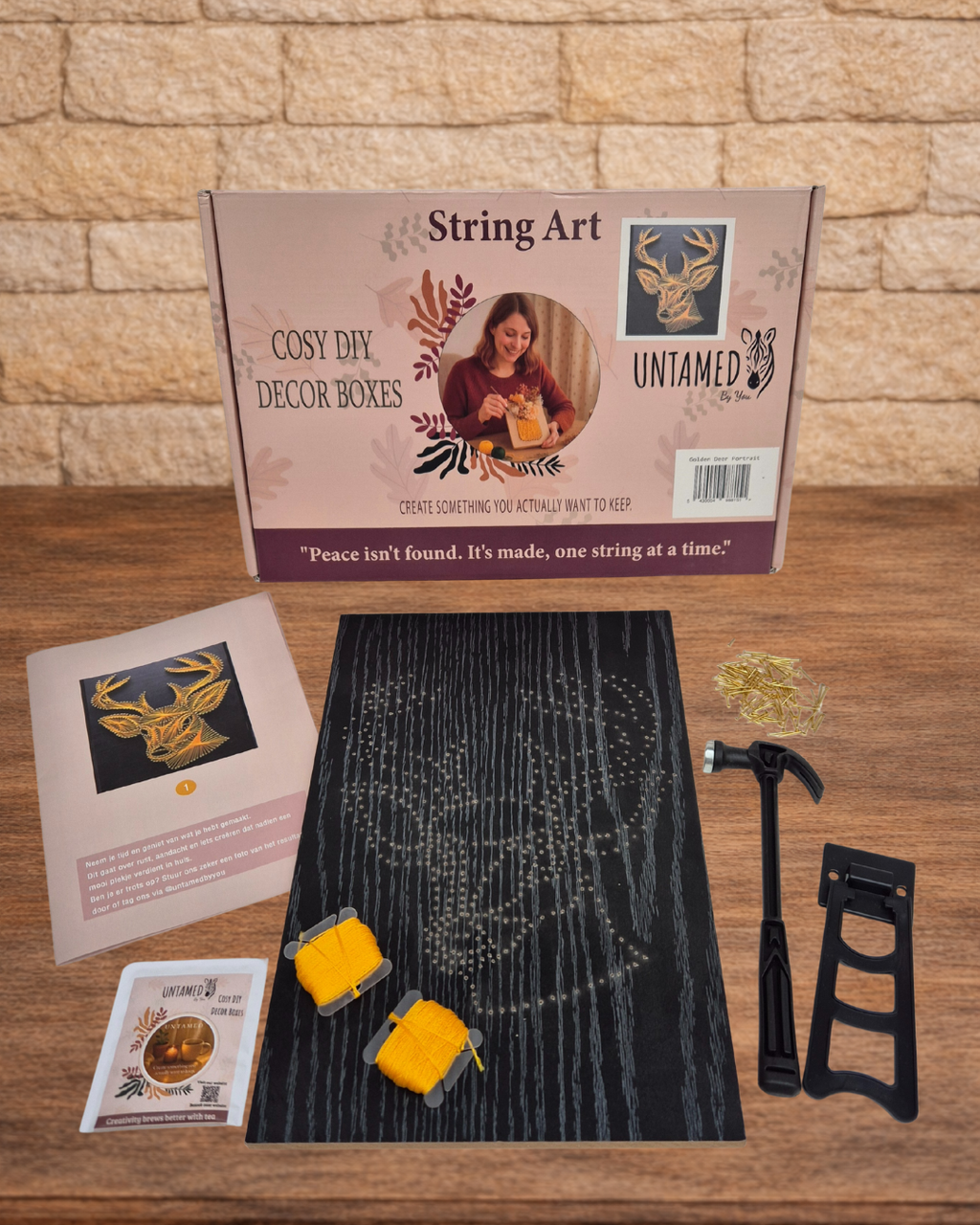 Golden Deer Portrait – String Art Set