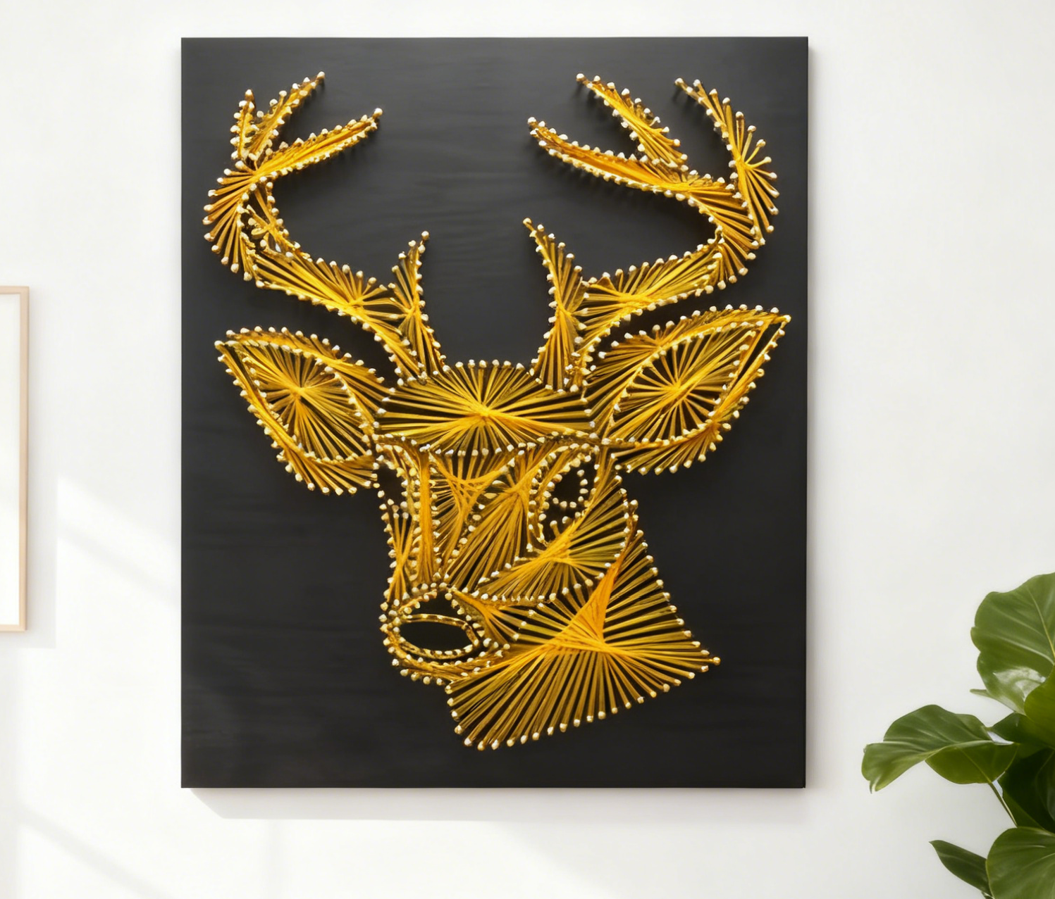 Golden Deer Portrait – String Art Set