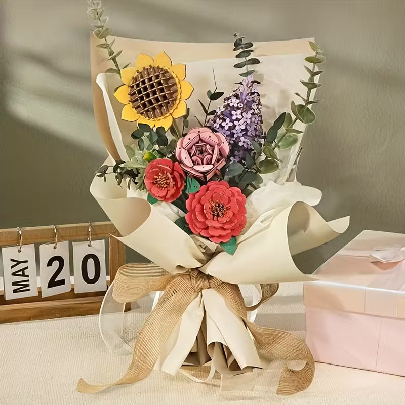 Wood Art - Wooden Flower Bouquet