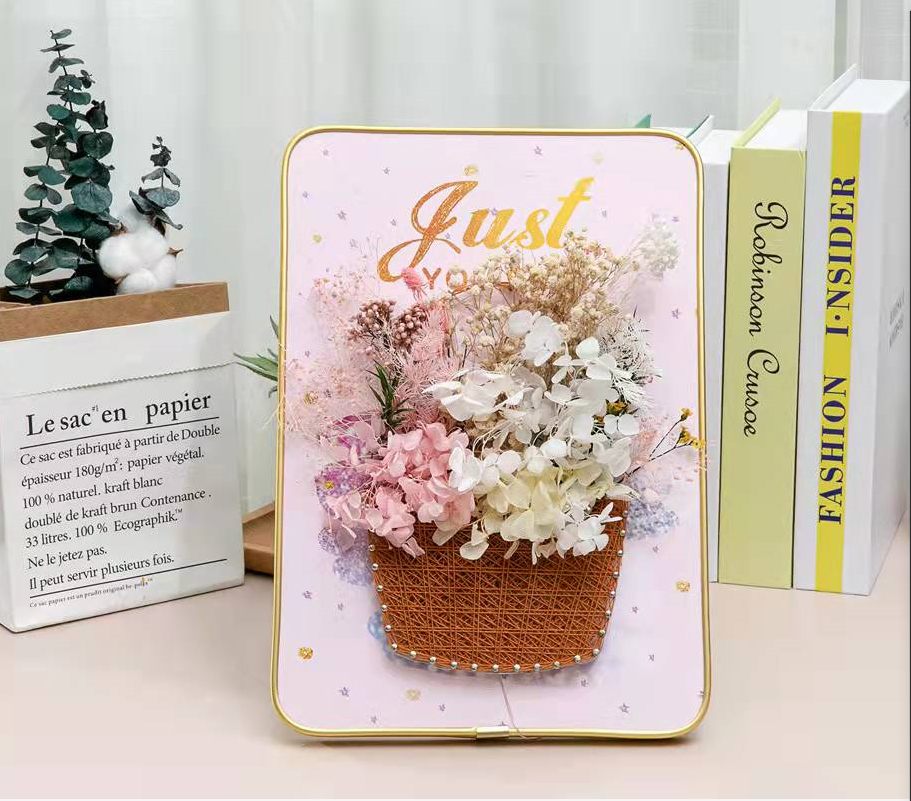 Blossom Basket - String Art Set met droogbloemen en ledlichtjes