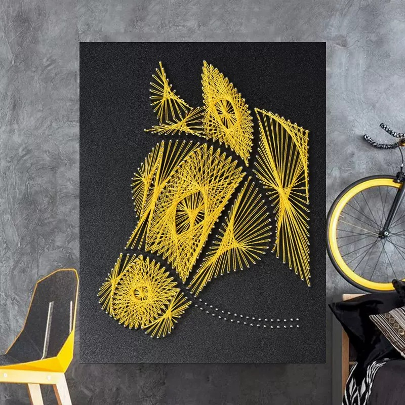 Golden Horse Silhouette – String Art Set