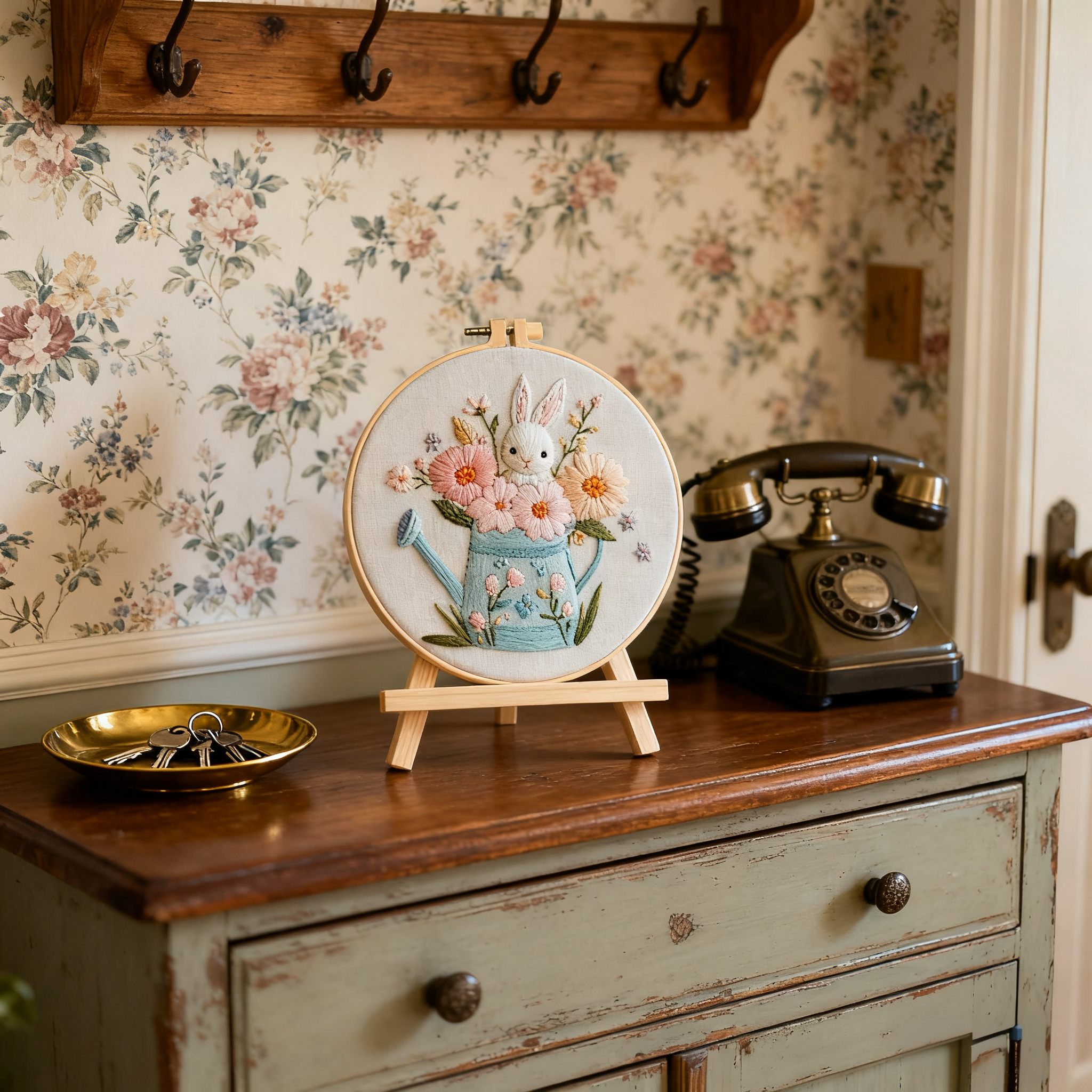 Bunny Bloom – Borduurset met gieter, bloemen en lief konijntje