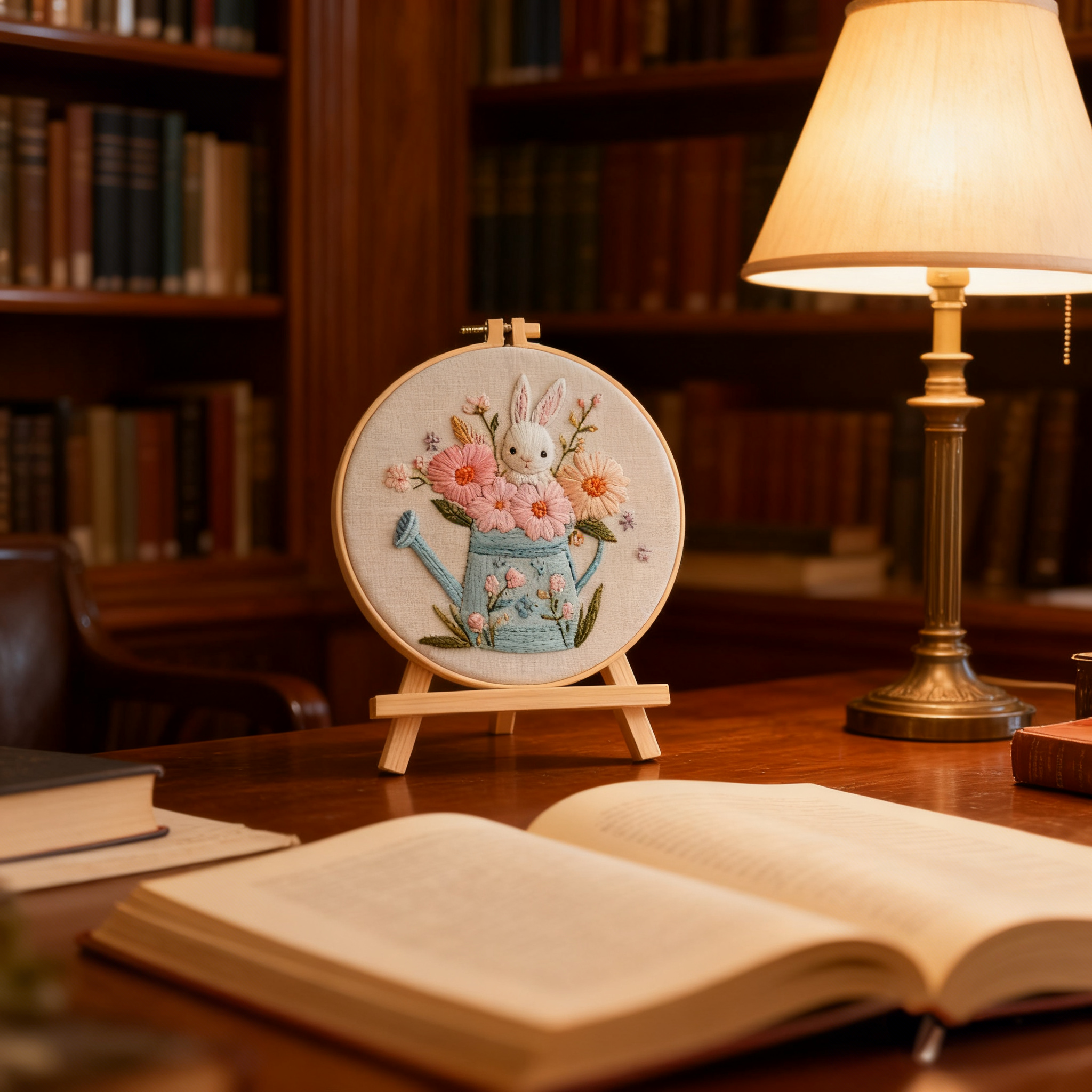 Bunny Bloom – Borduurset met gieter, bloemen en lief konijntje