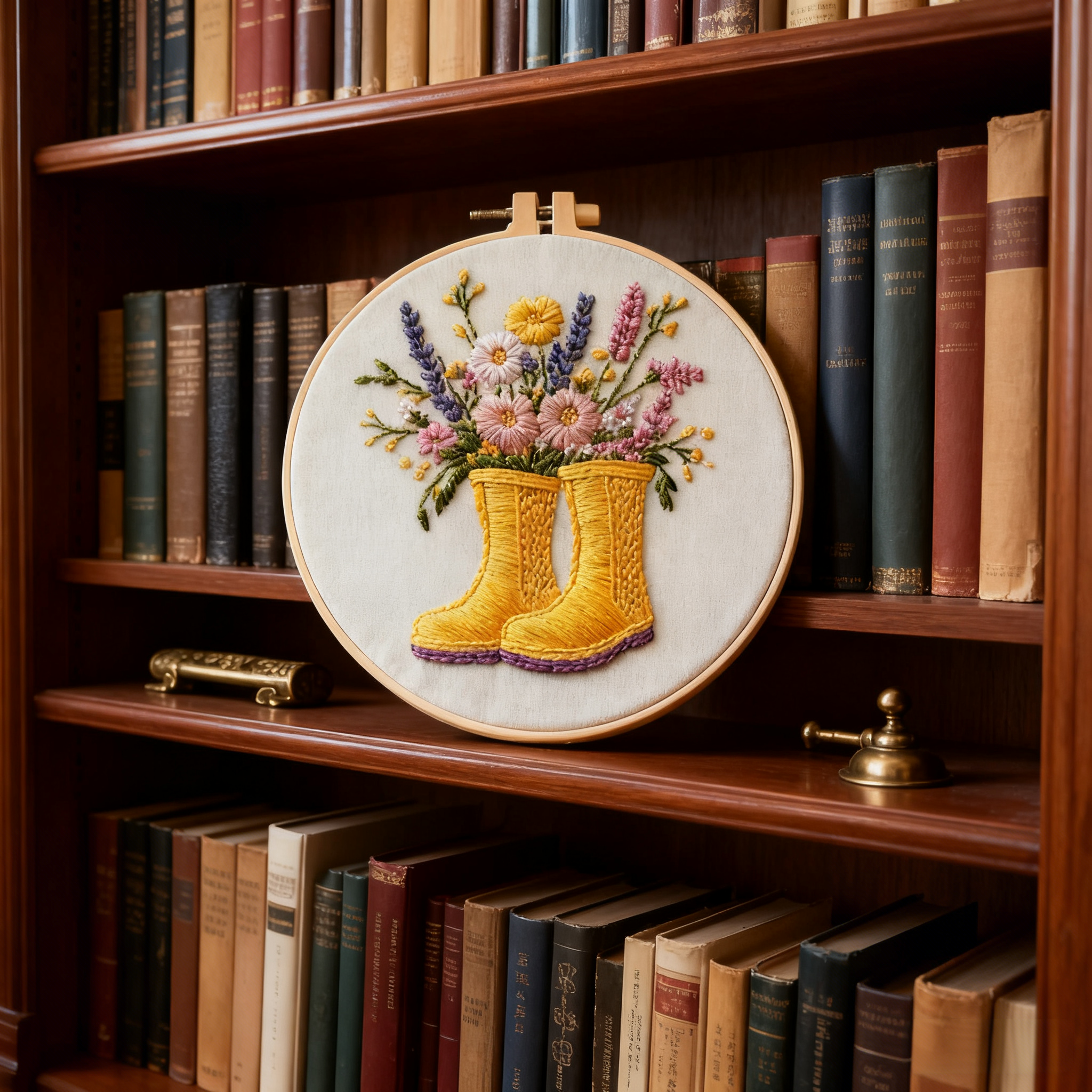 Spring Boots – Borduurset met laarsjes en lentebloemen