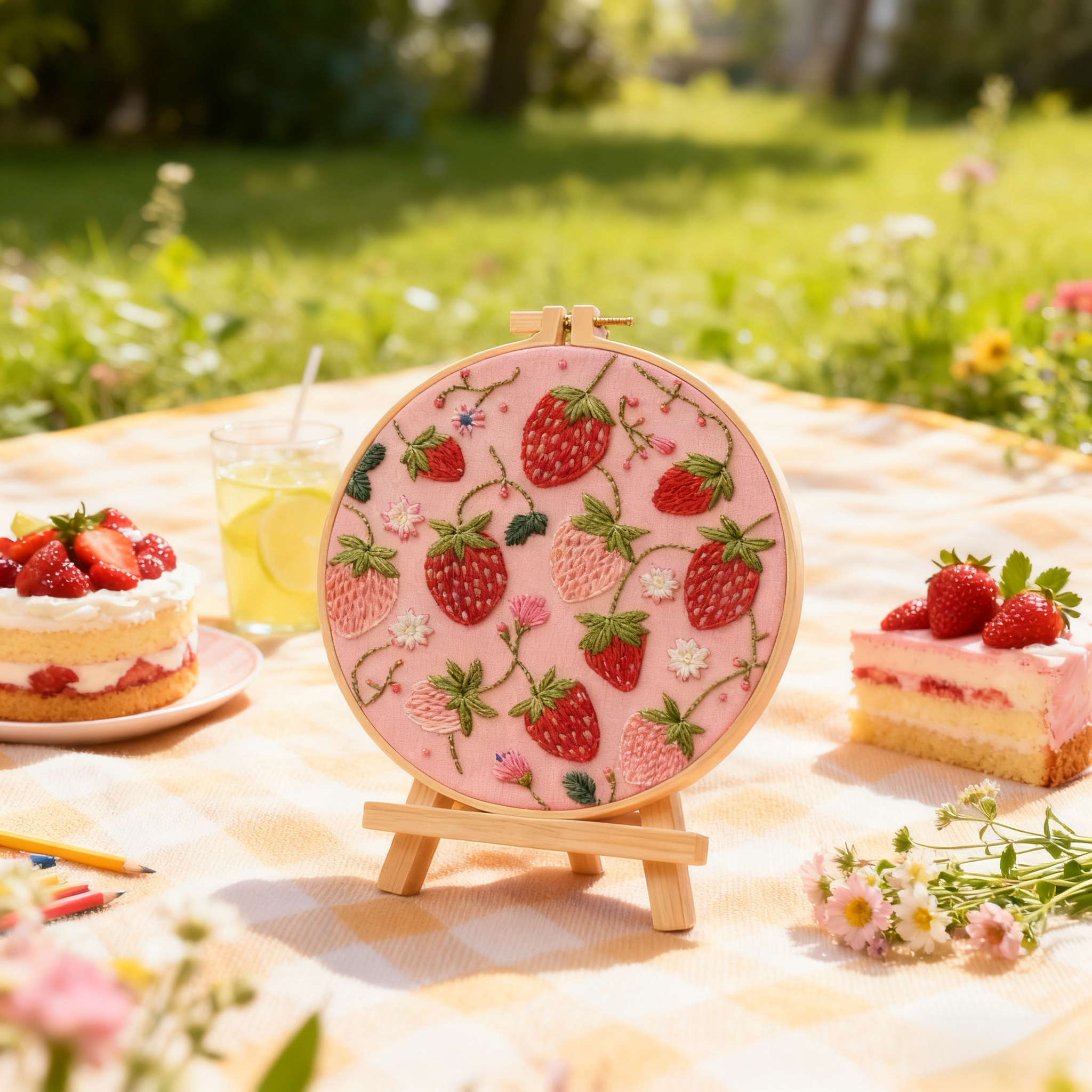 Strawberry Fields – Borduurset met zomerse aardbeitjes