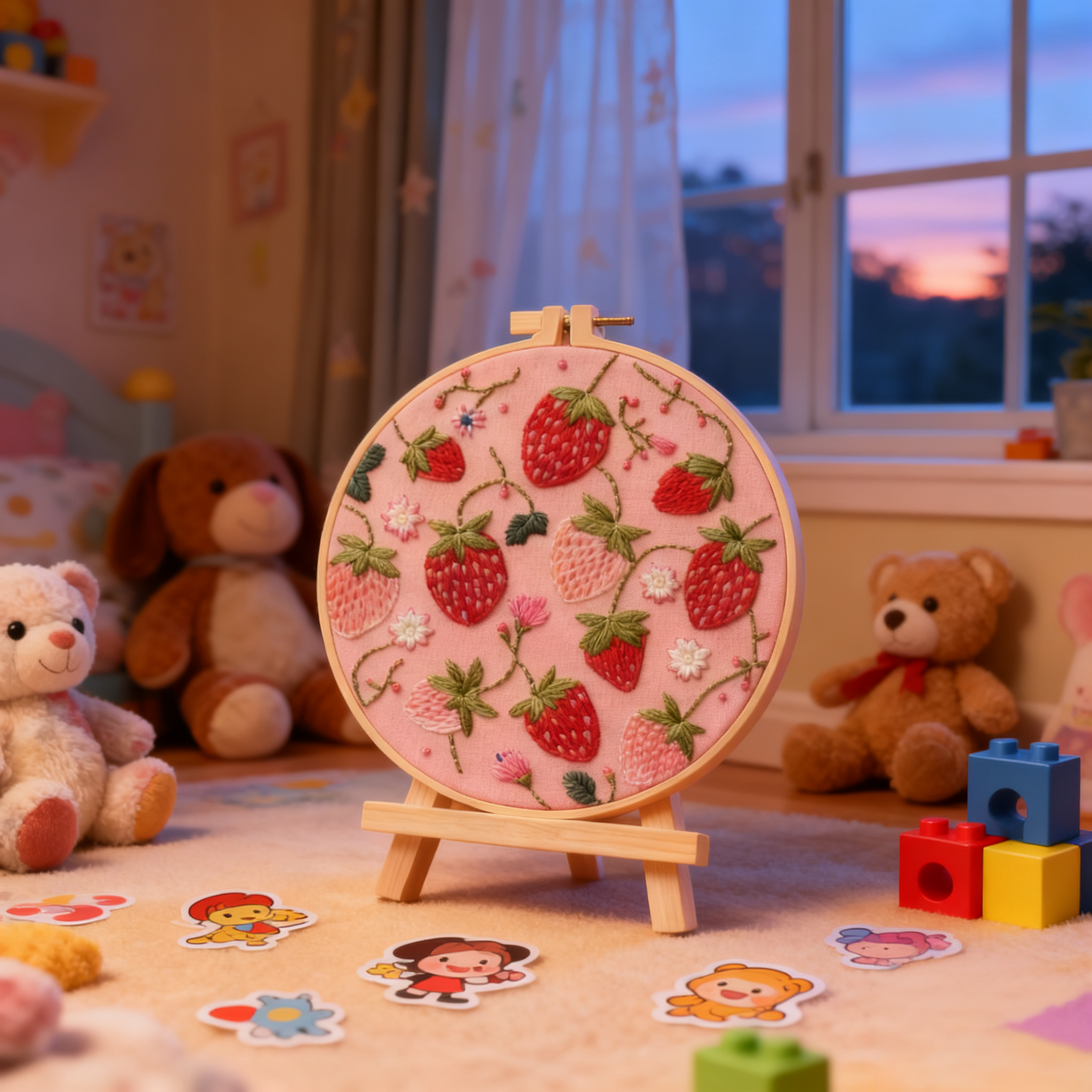 Strawberry Fields – Borduurset met zomerse aardbeitjes