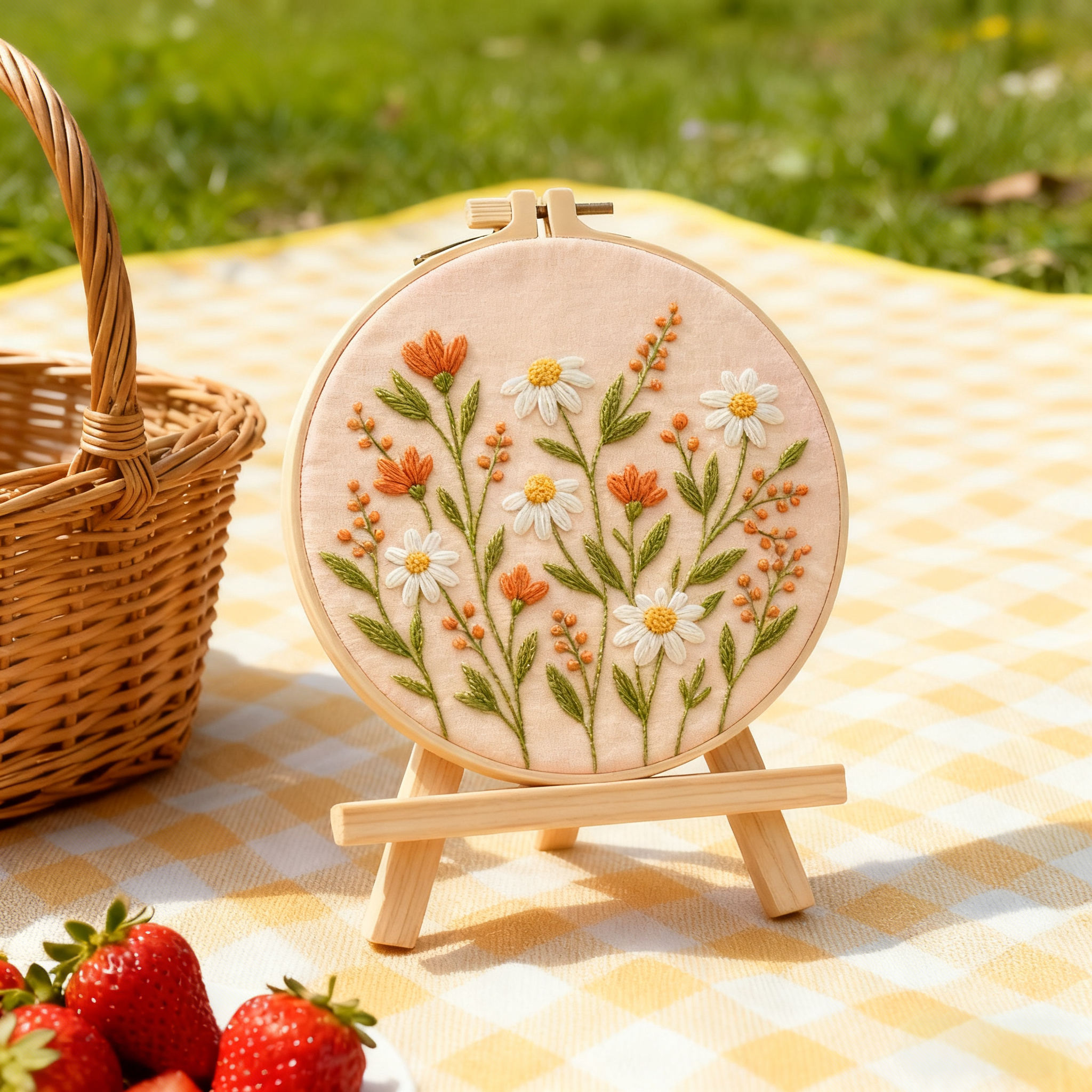 Wildflower Morning - Borduurset met margrietjes en oranjebloemen