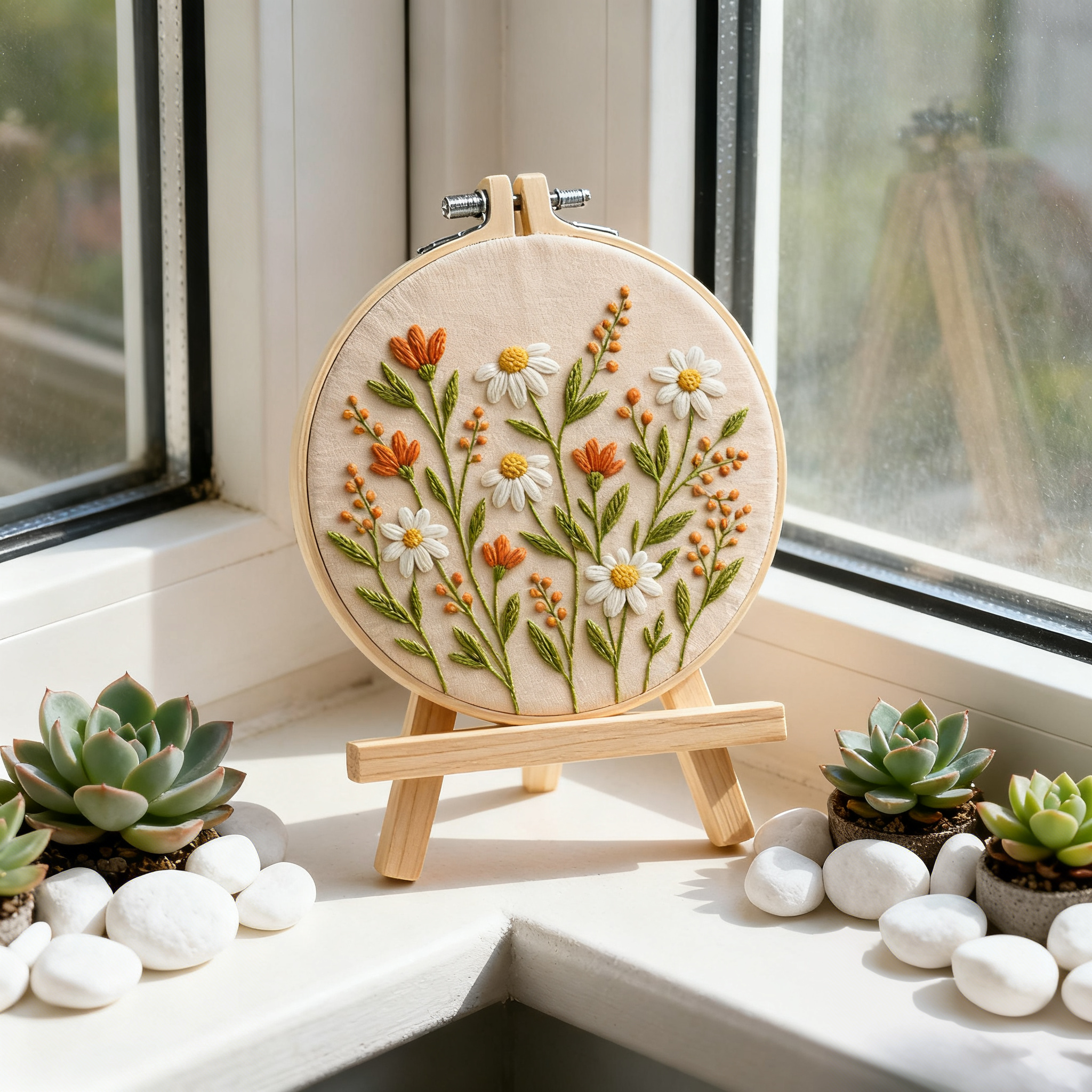 Wildflower Morning - Borduurset met margrietjes en oranjebloemen