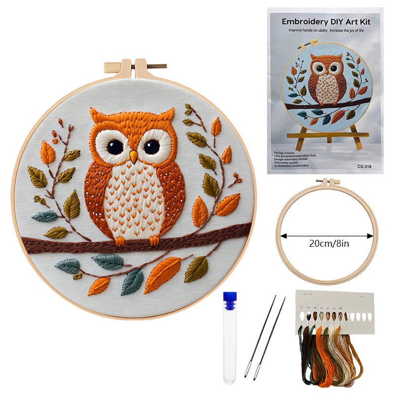 Evening Guardian – Borduurset met uil op tak