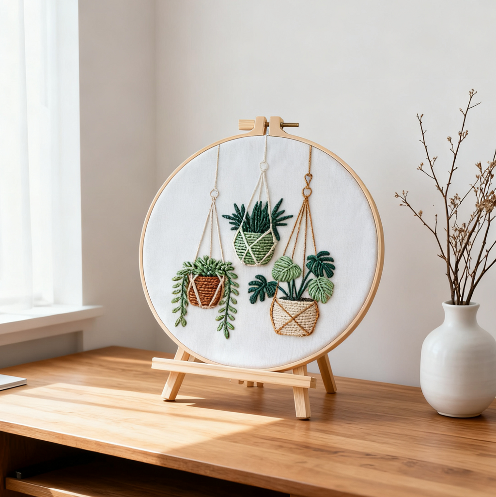 Hanging Greens – Borduurset met hangplanten in boho stijl