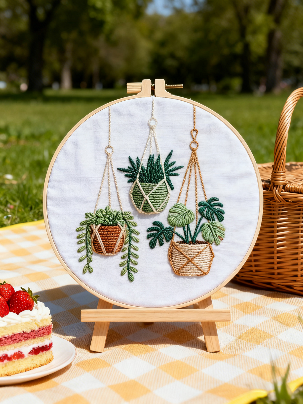 Hanging Greens – Borduurset met hangplanten in boho stijl