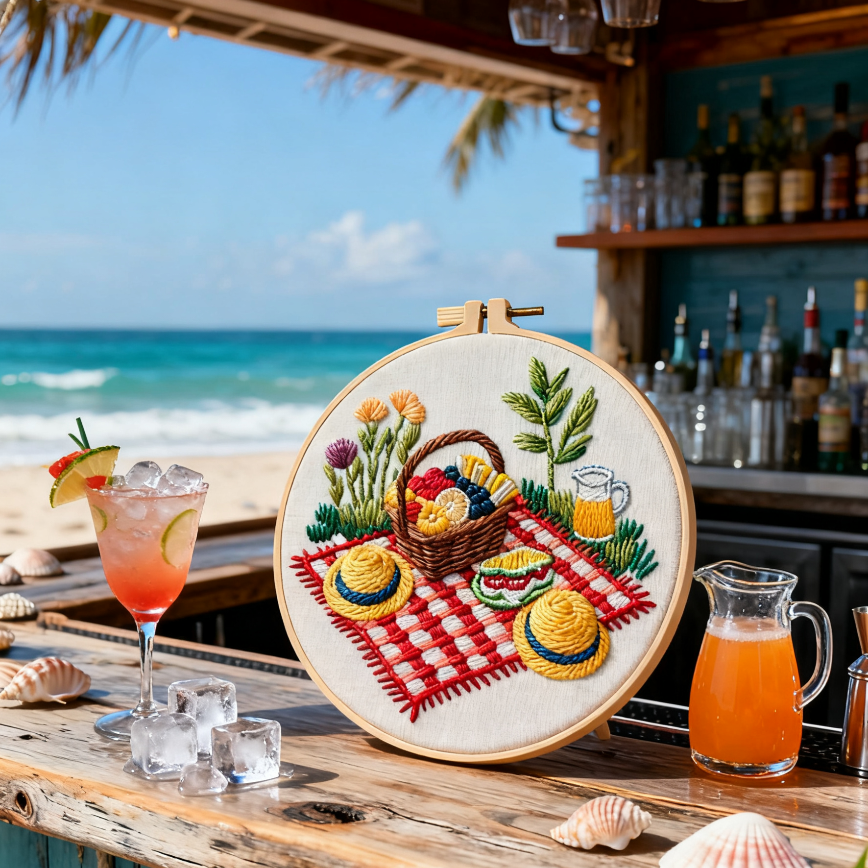 Picnic Meadow – Borduurset met picknickkleed en zomerse kleuren