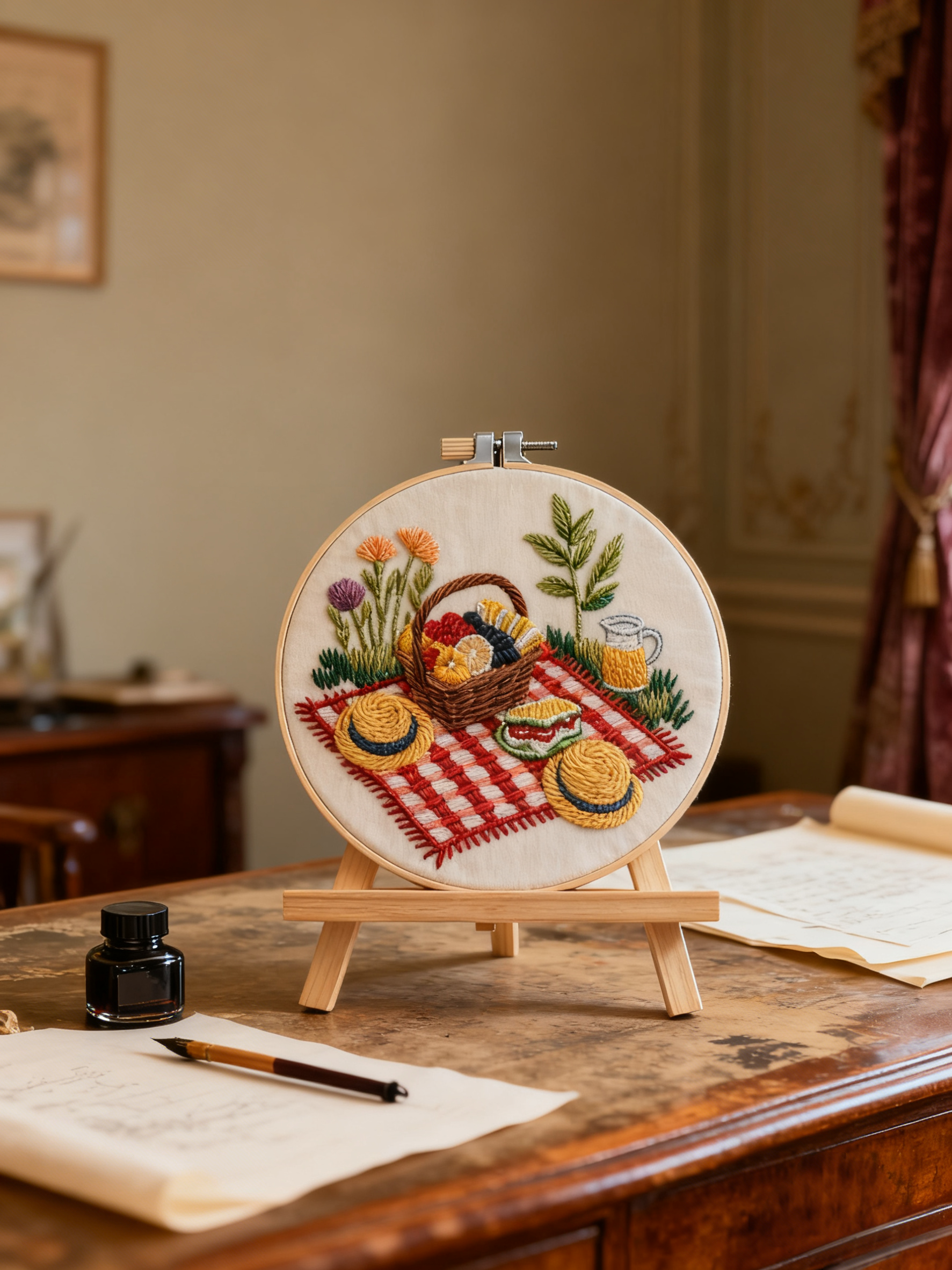 Picnic Meadow – Borduurset met picknickkleed en zomerse kleuren