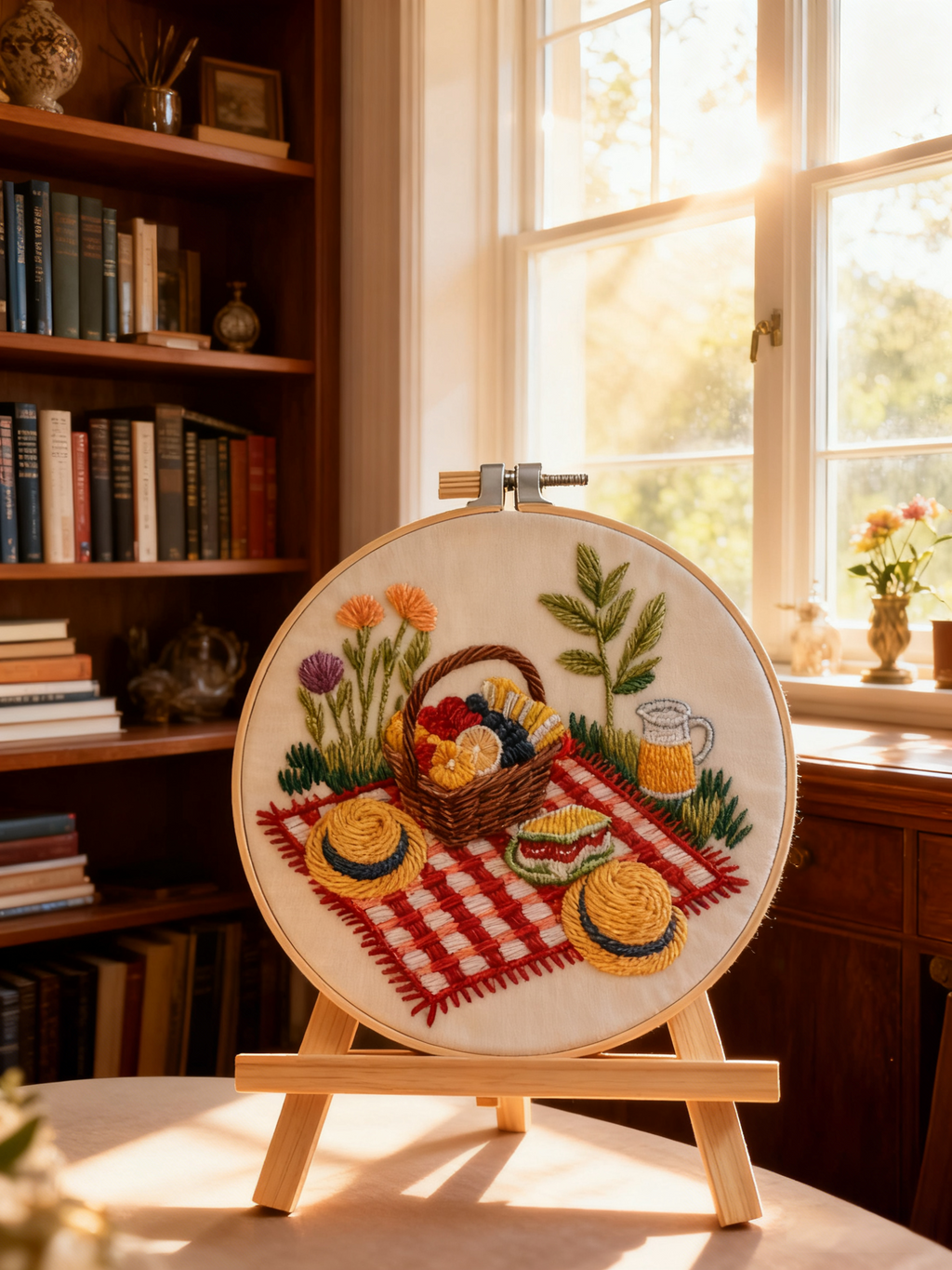 Picnic Meadow – Embroidery kit with picnic blanket and summer colors