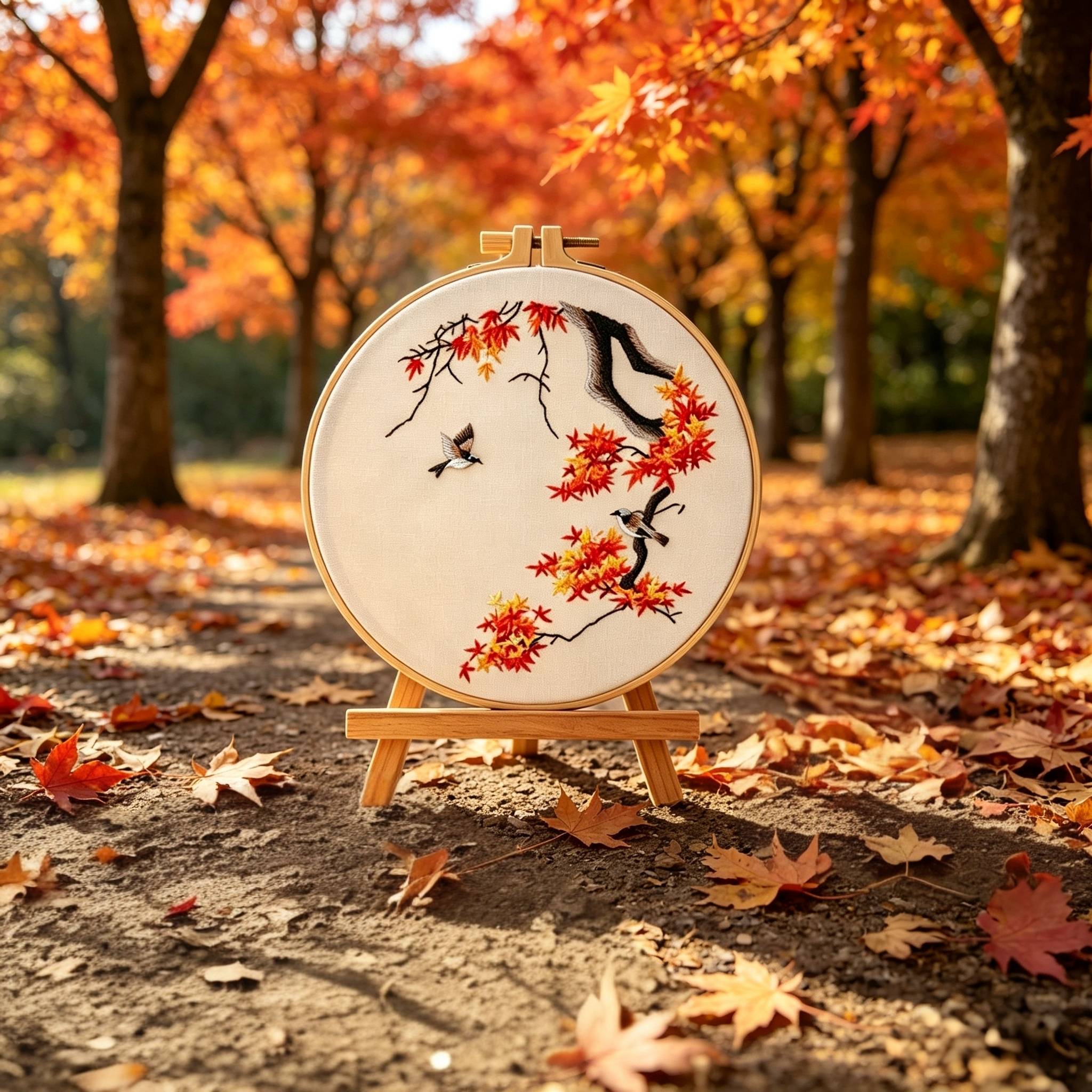 Whispering Branch – Borduurset met vogel en bloesemtakken