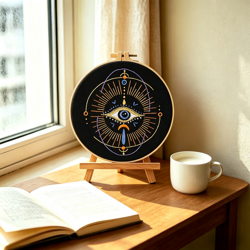 Sacred Eye – Borduurset met mystiek oog en gouden details