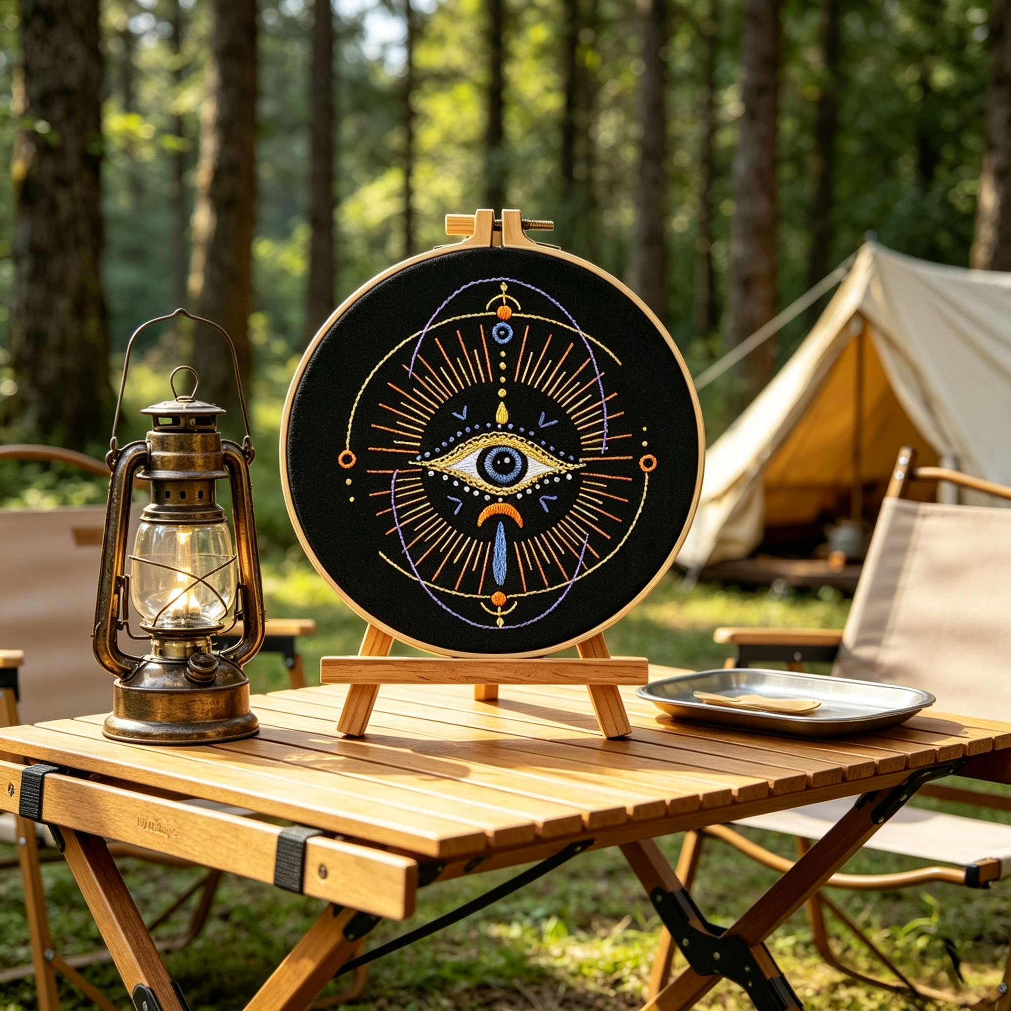 Sacred Eye – Borduurset met mystiek oog en gouden details