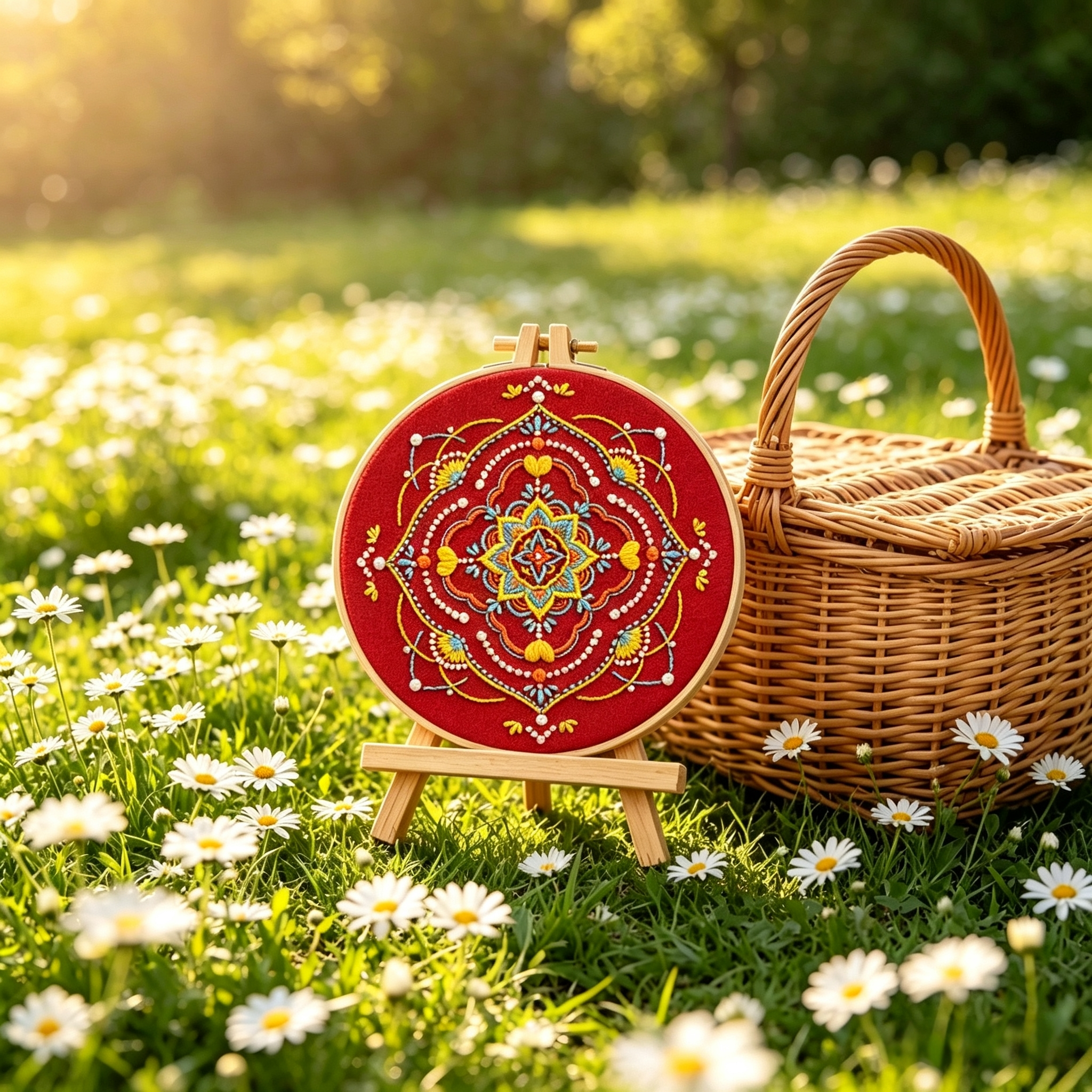 Ruby Mandala – Borduurset met kleurrijke mandala