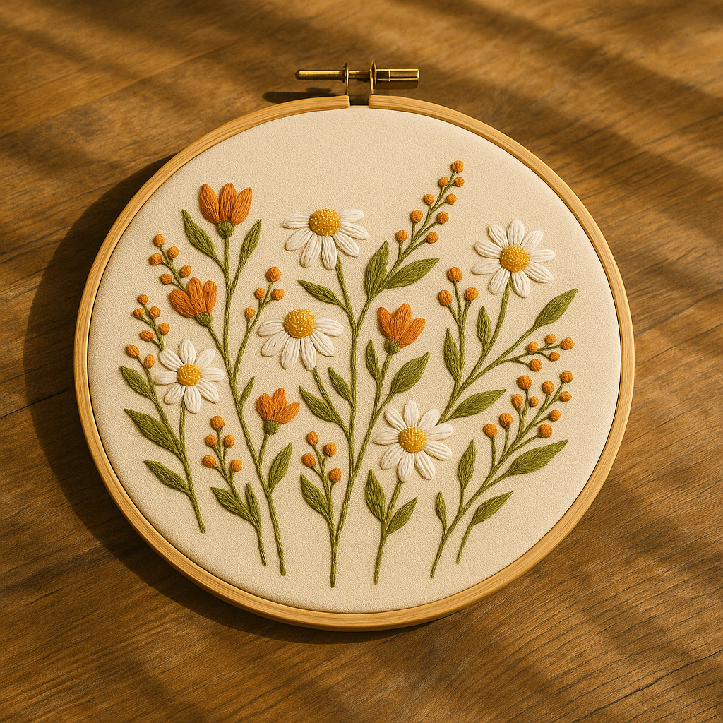 Wildflower Morning - Borduurset met margrietjes en oranjebloemen