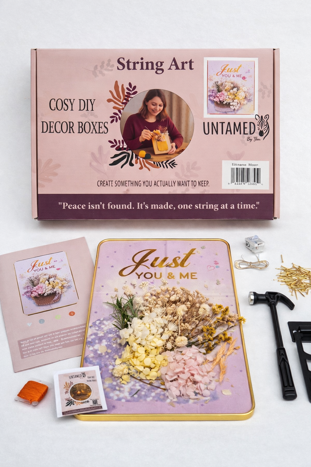 Blossom Basket - String Art Set met droogbloemen en ledlichtjes