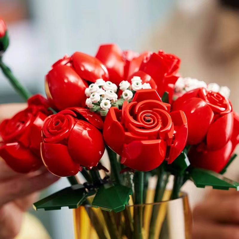 Flower Blocks – Red Rose Bouquet