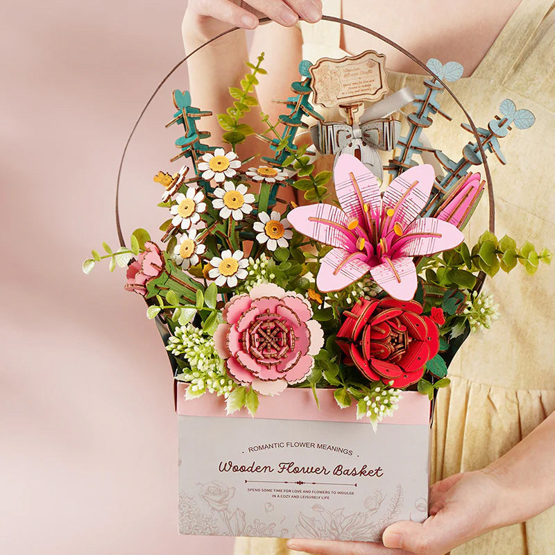 Wood Art - Wooden Flower Basket