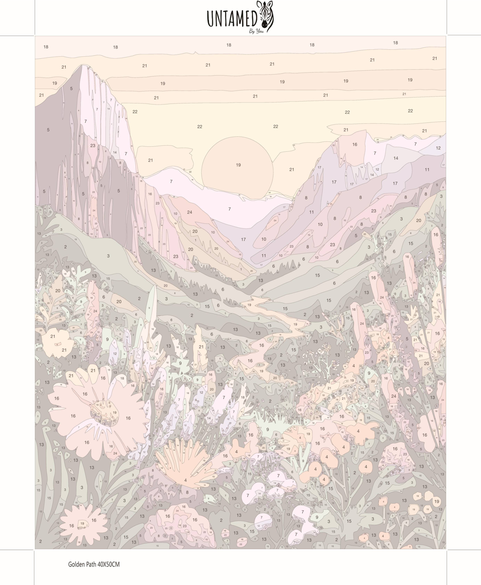 Paint By Numbers - Golden Path Between Hills
