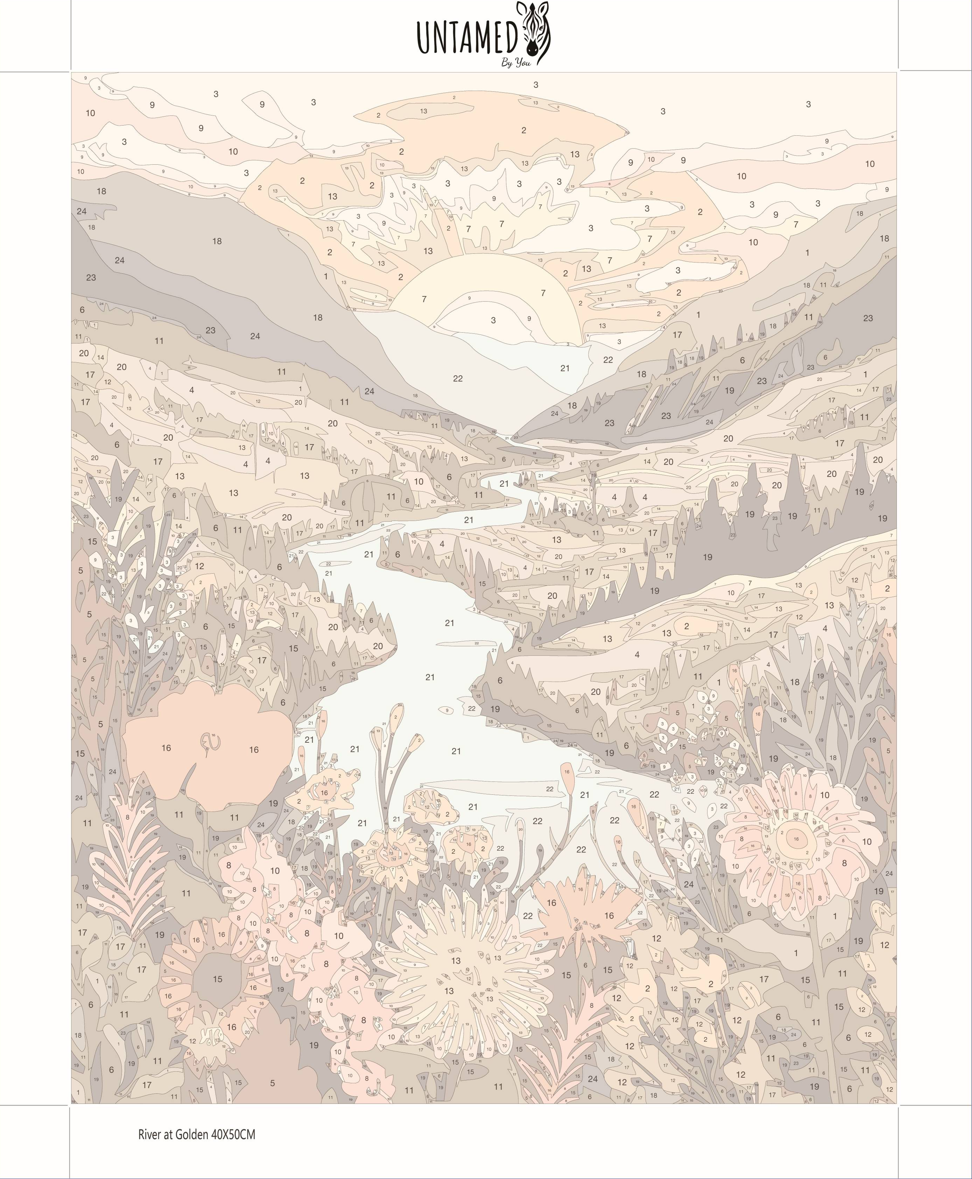 Paint By Numbers - River At Golden Hour