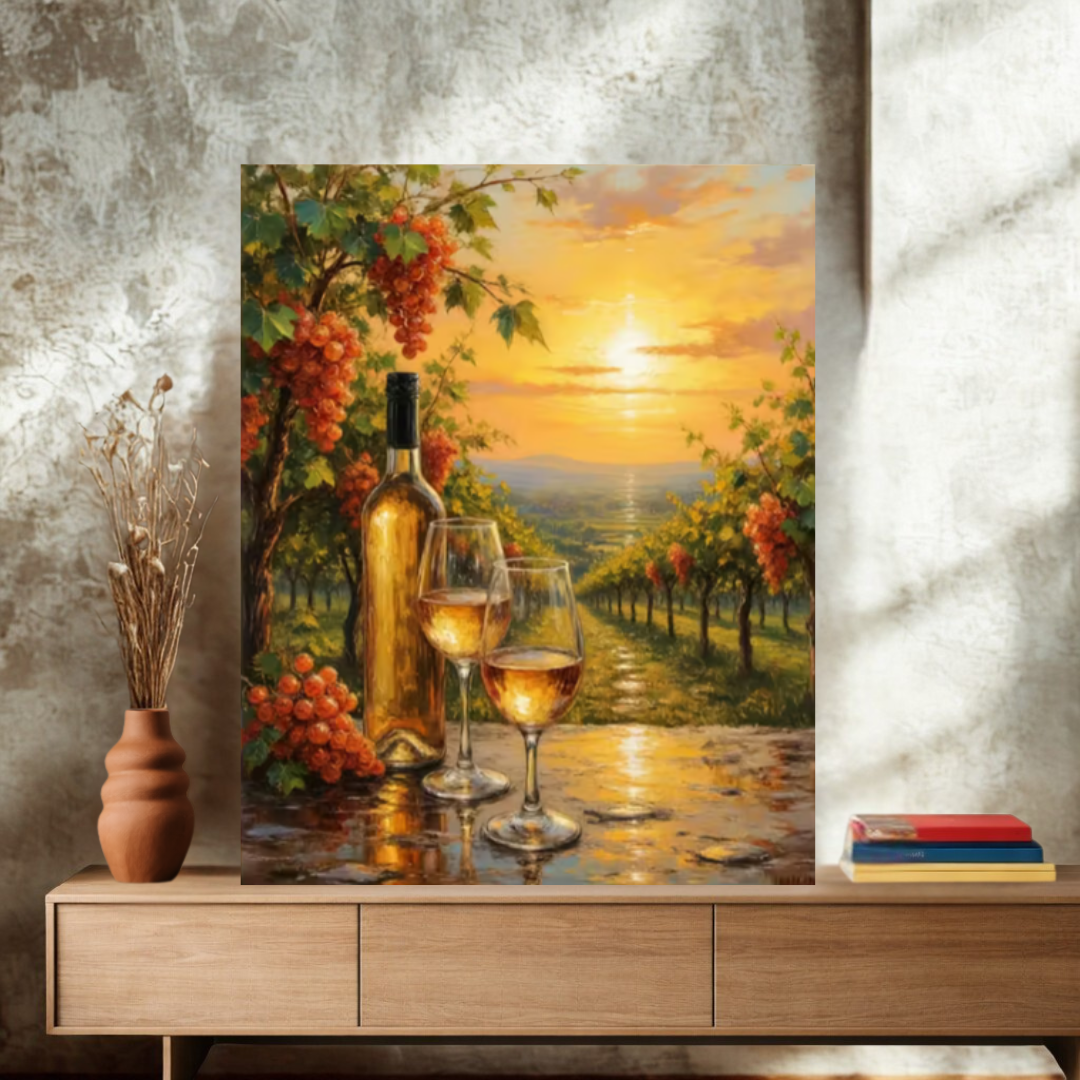 Paint By Numbers - Golden Vineyard Sunset