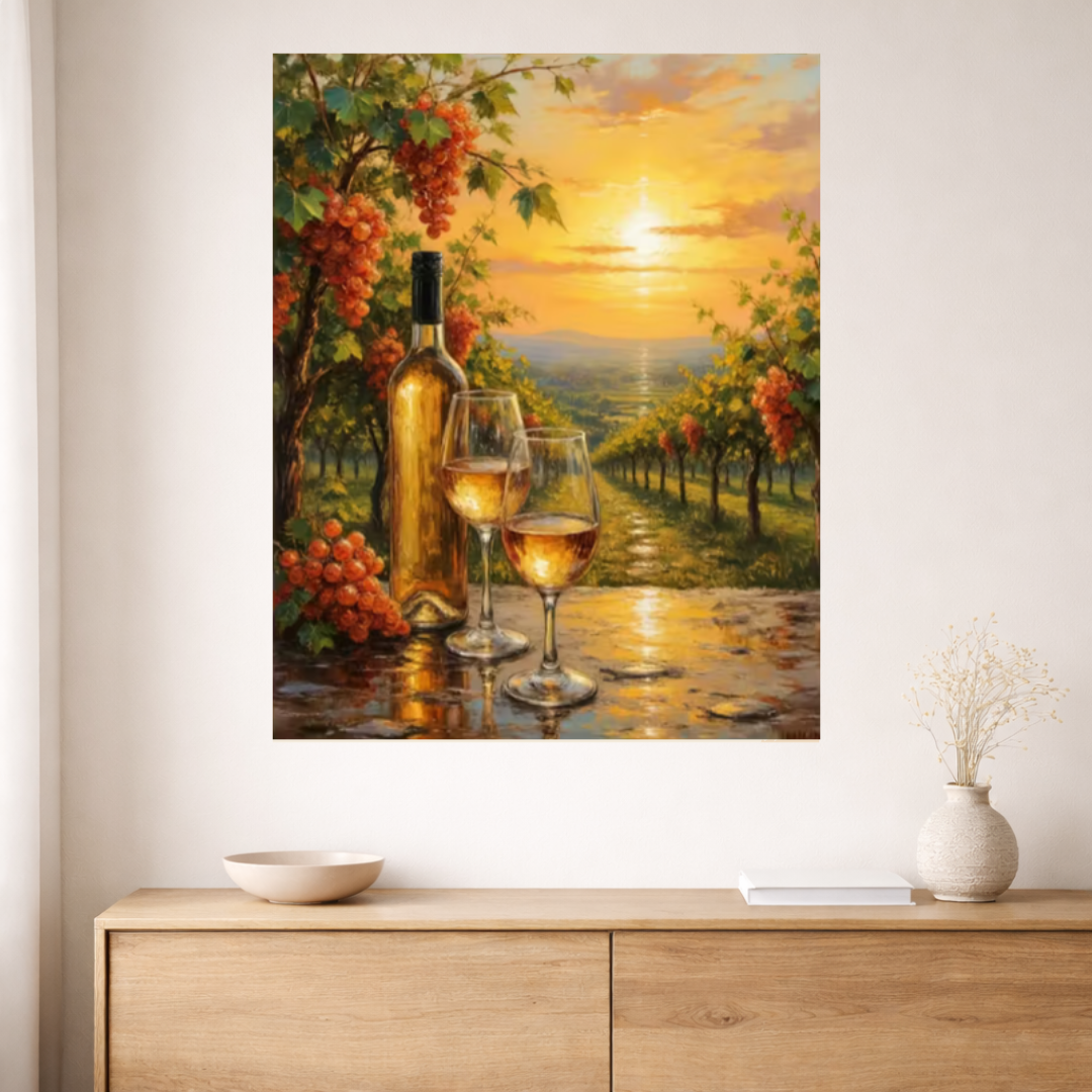Paint By Numbers - Golden Vineyard Sunset