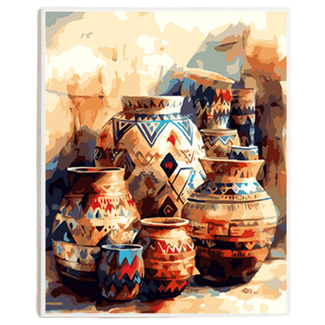 Paint By Numbers - Sunbaked Pueblo Pots