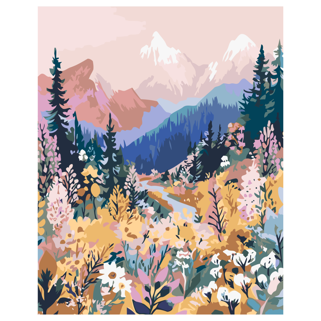 Paint By Numbers - Blush Mountain Meadow