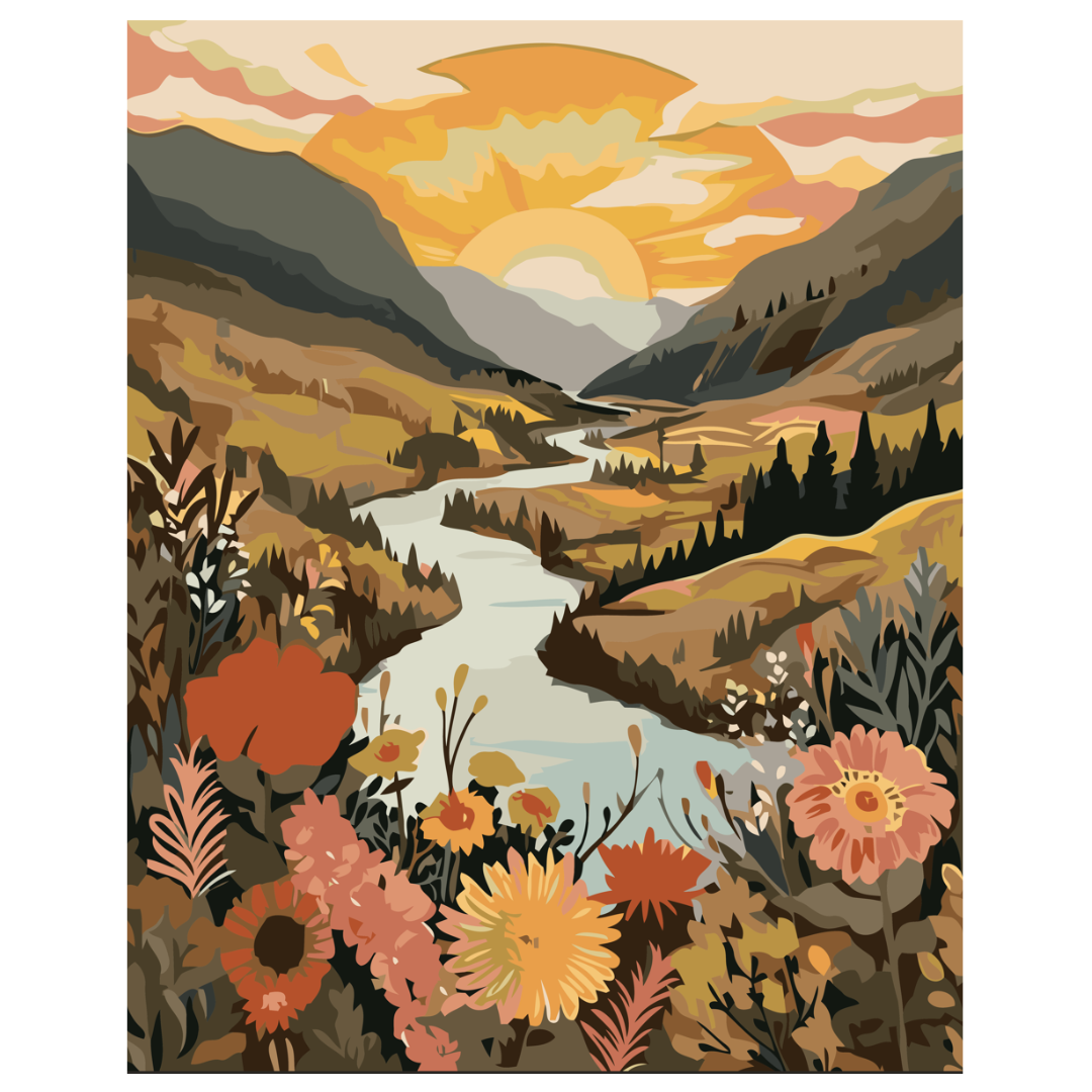 Paint By Numbers - River At Golden Hour