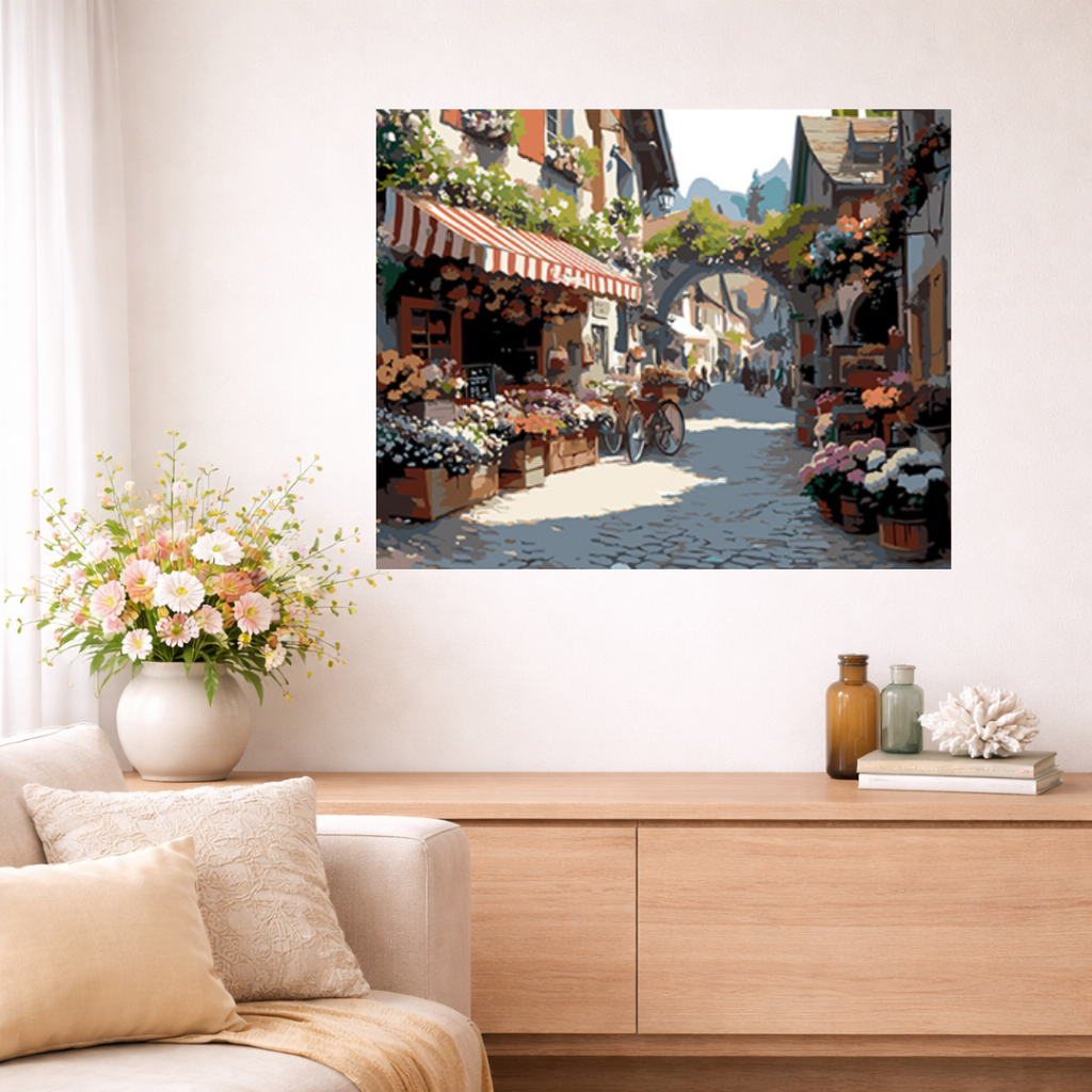 Peinture par numéros - Village fleuri