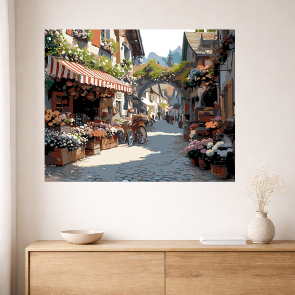 Peinture par numéros - Village fleuri