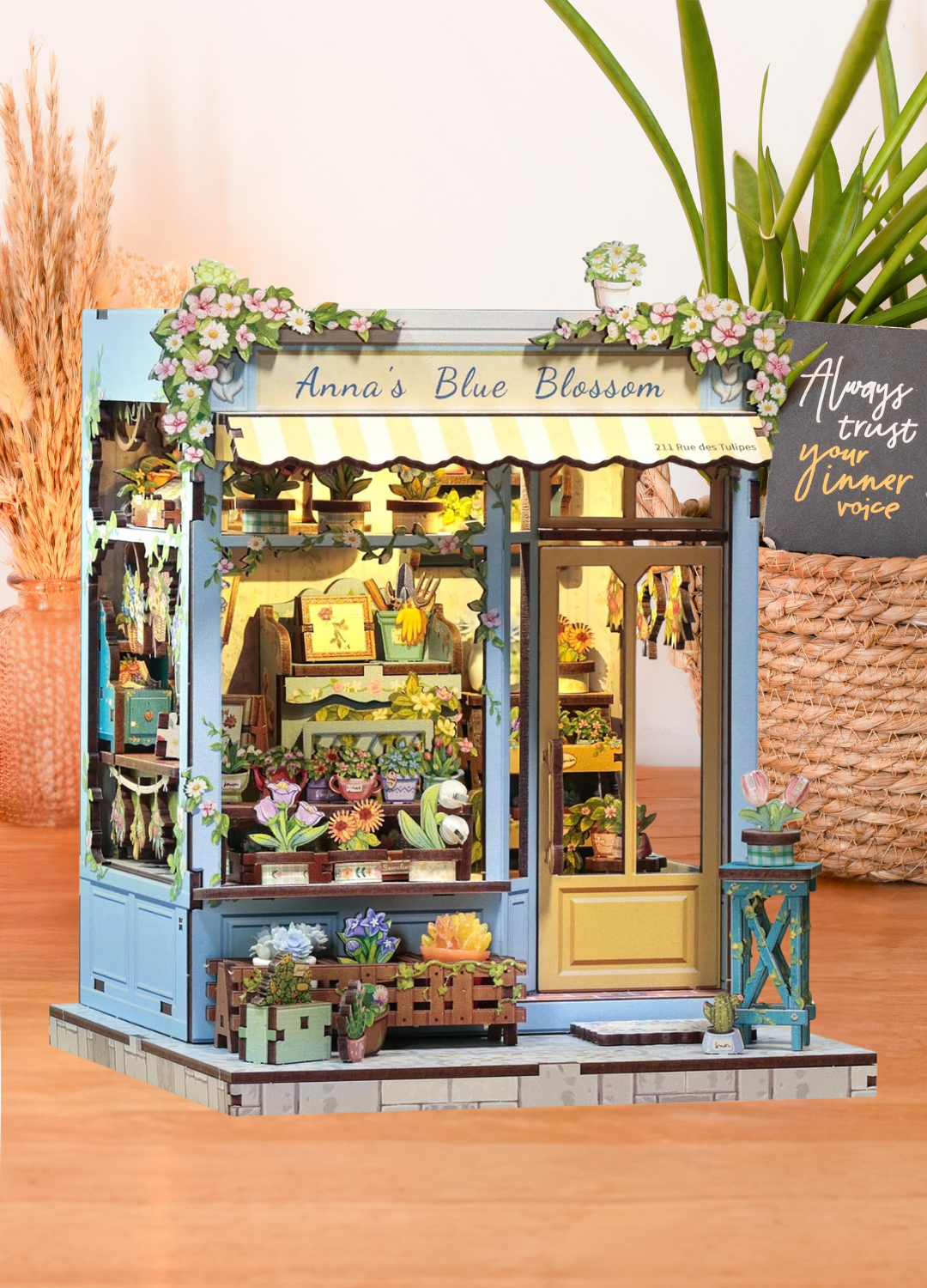 Wood Art - Anna's Blue Blossom